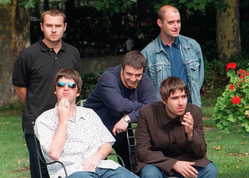Oasis presentando en Madrid 'Be Here Now', su tercer disco, en 1997