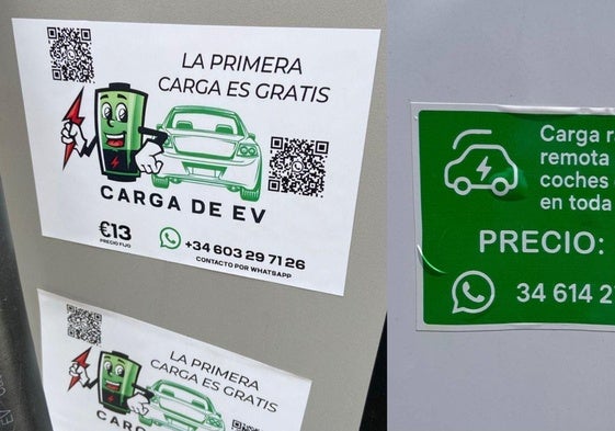 Algunas de las pegatinas detectadas por AEDIVE