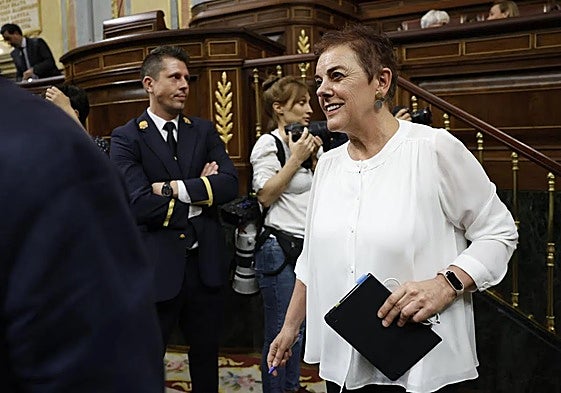 La portavoz de EH Bildu en el Congreso, Mertxe Aizpurua, este miércoles.