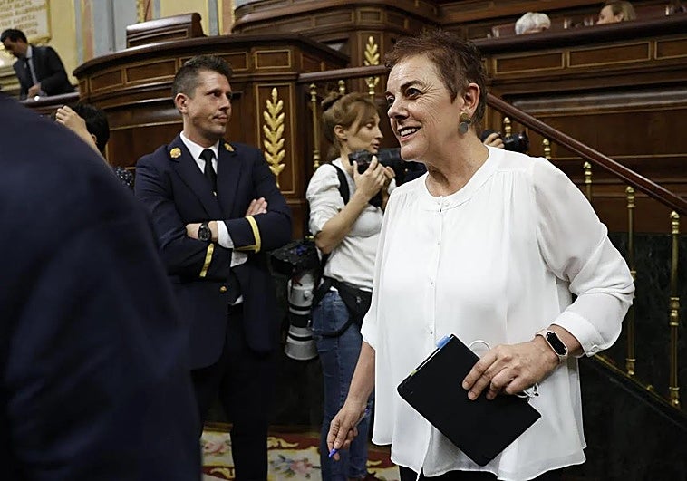 La portavoz de EH Bildu en el Congreso, Mertxe Aizpurua, este miércoles.