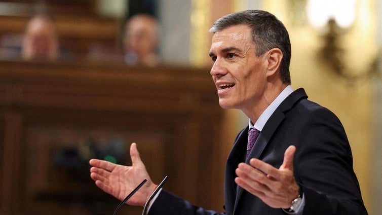Pedro Sánchez, durante su comparecencia.