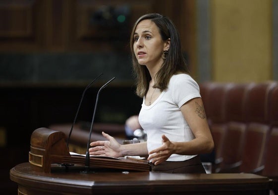 Ione Belarra durante su intervención en el pleno de este miércoles.