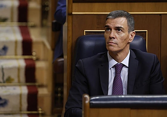 Pedro sánchez, durante el pleno.