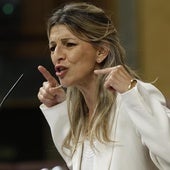 Yolanda Díaz durante su intervención en el pleno de este miércoles.