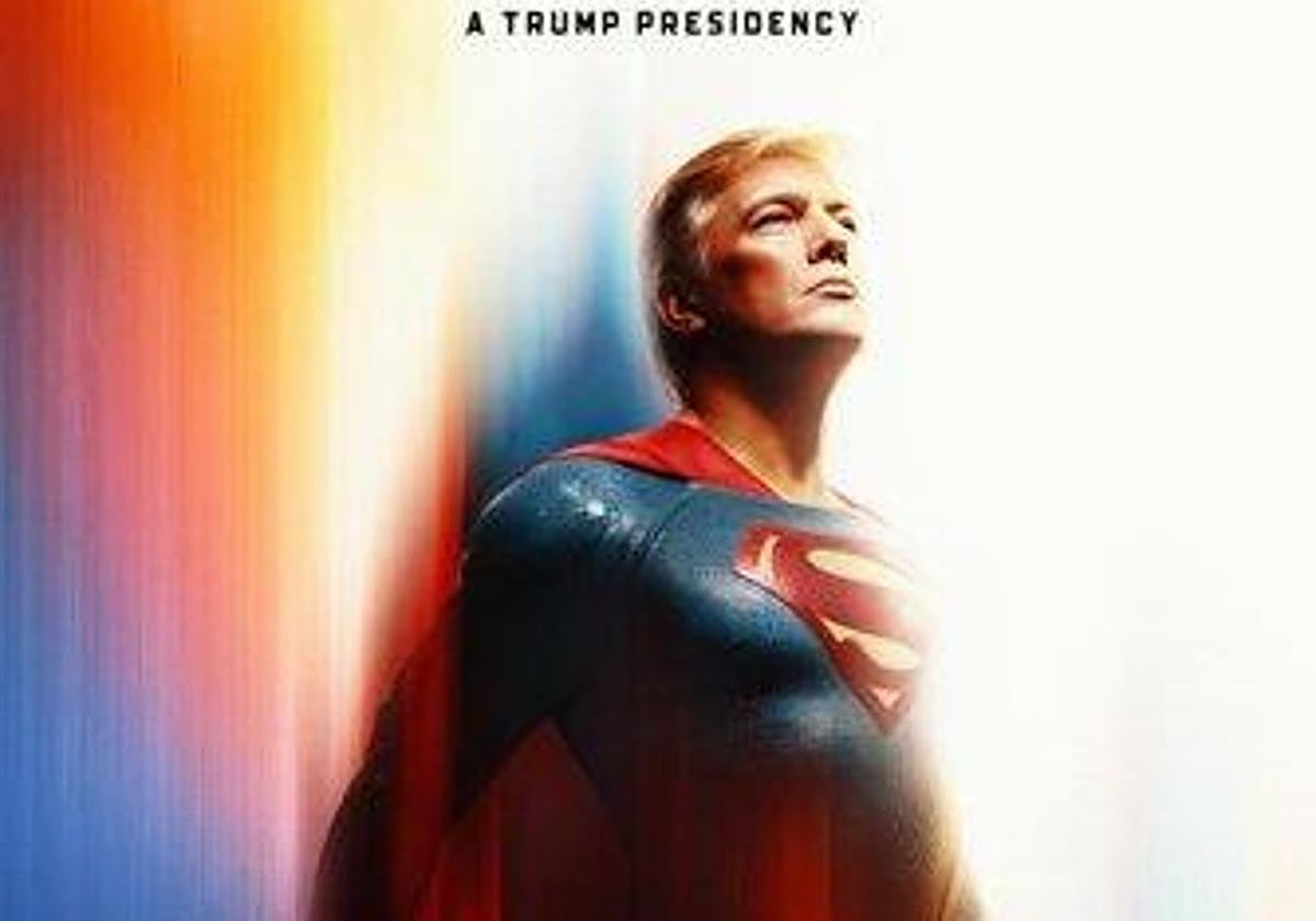 Donald Trump, caracterizado de Superman.
