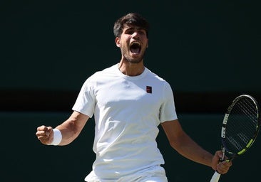 Carlos Alcaraz celebra su victoria ante Taylor Fritz.