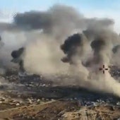 Vista aérea de los últimos ataques del ejército israelí contra objetivos de Hamás en Gaza.