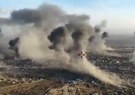 Vista aérea de los últimos ataques del ejército israelí contra objetivos de Hamás en Gaza.