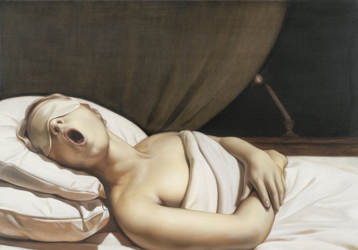 One of the works exhibited in 'Anna Weyant', at the Thyssen Museum, titled 'Slumber'.