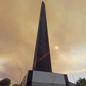 El humo y la ceniza de un incendio en Toledo cubre el cielo de Madrid