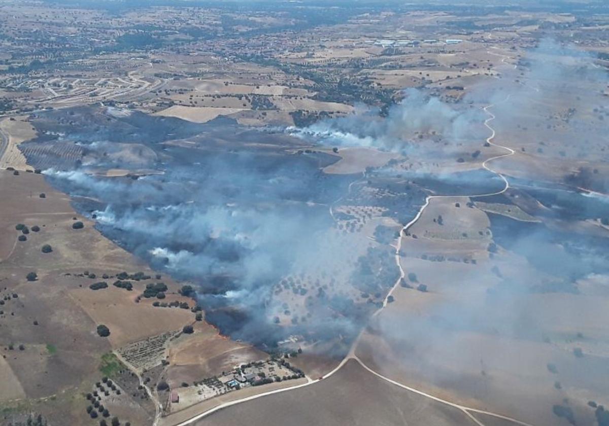 Imágenes aéreas del incendio.