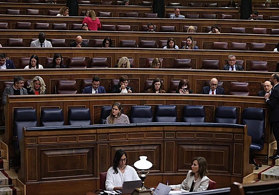 Pleno de sesión de control en el Congreso de los Diputados