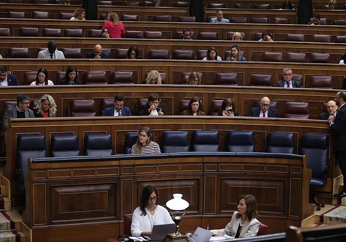 Pleno de sesión de control en el Congreso de los Diputados