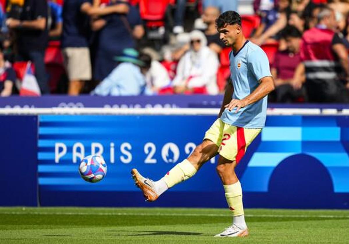 Pubill during a warm-up at the Olympic Games.