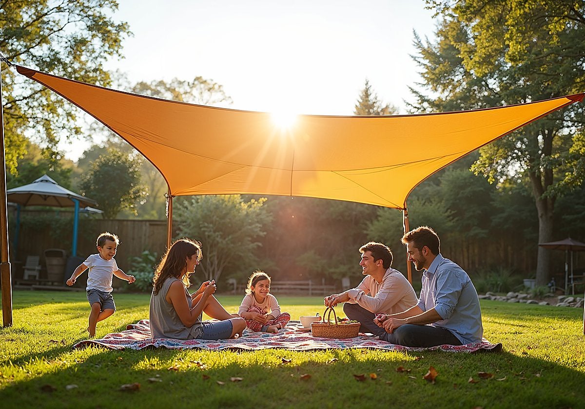 Disfruta del exterior sin que el sol o la lluvia te molesten con este toldo de vela impermeable