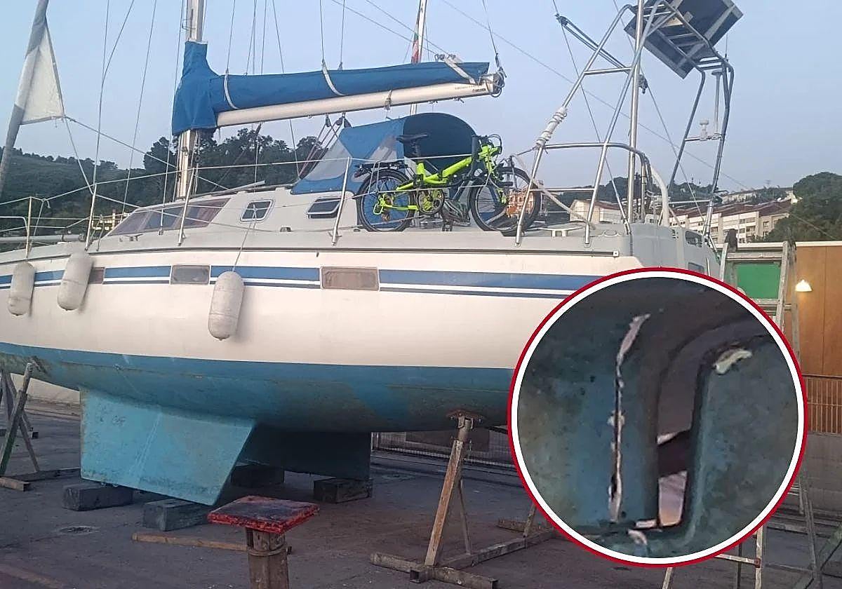 Velero francés que sufrió este lunes un ataque perpretado por orcas.