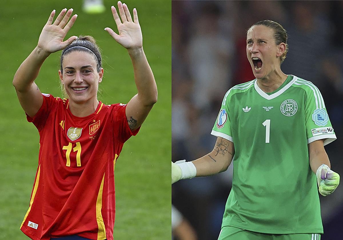 Alexia Putellas y la portera alemana Ann-Katrin Berger.