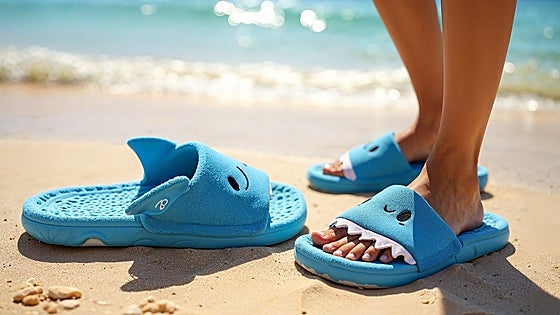 Este verano, destaca con estas divertidas y cómodas chanclas de tiburón