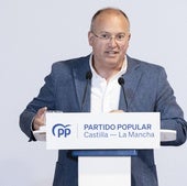 Miguel Tellado, durante su intervención en un acto del PP de Castilla-La Mancha.