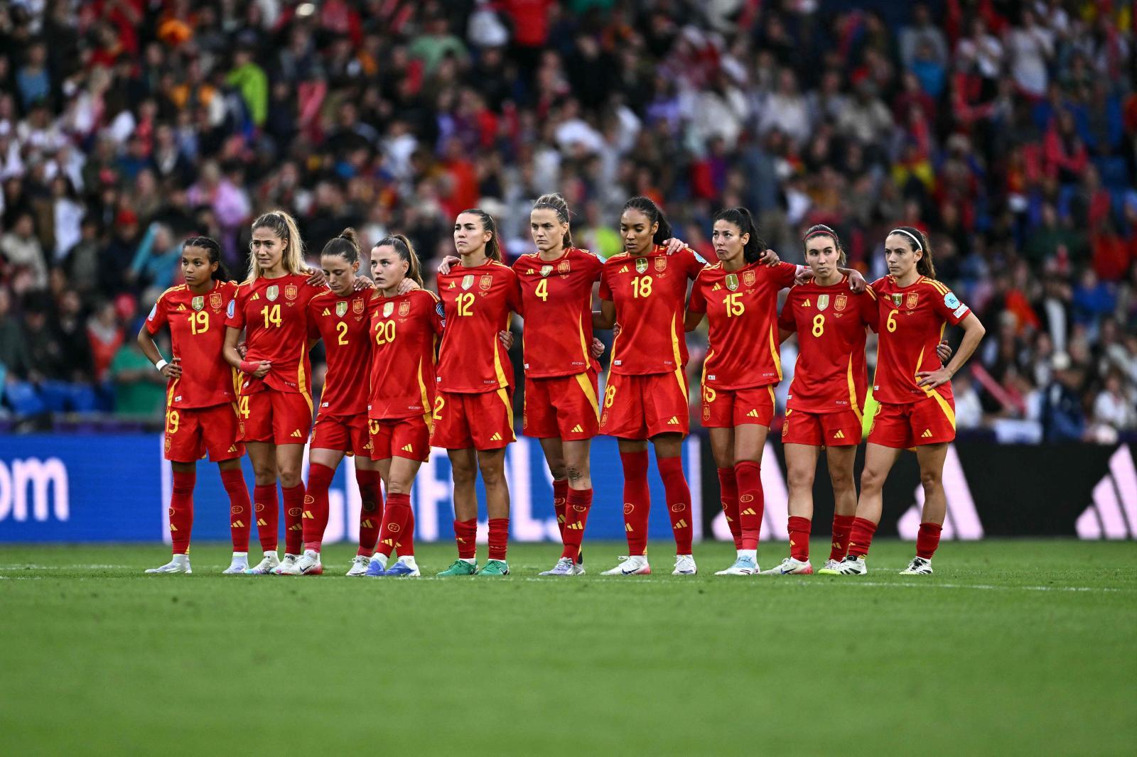 Las jugadoras de la Selección, durante la tanda de penaltis.
