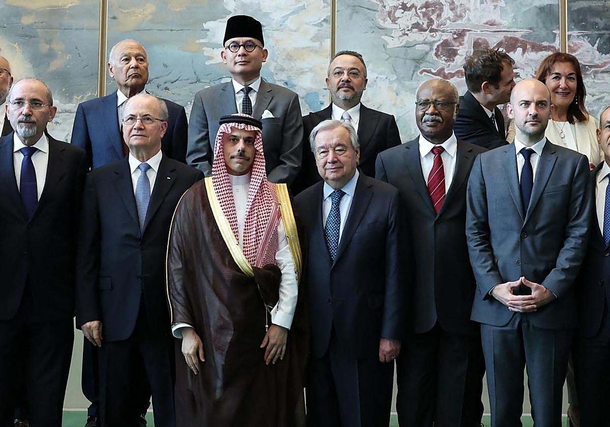 António Guterres, con varios mandatarios asistente a la cumbre de la ONU.