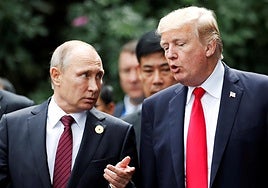 El presidente ruso, Vladímir Putin, y su homólogo estadounidense, Donald Trump.
