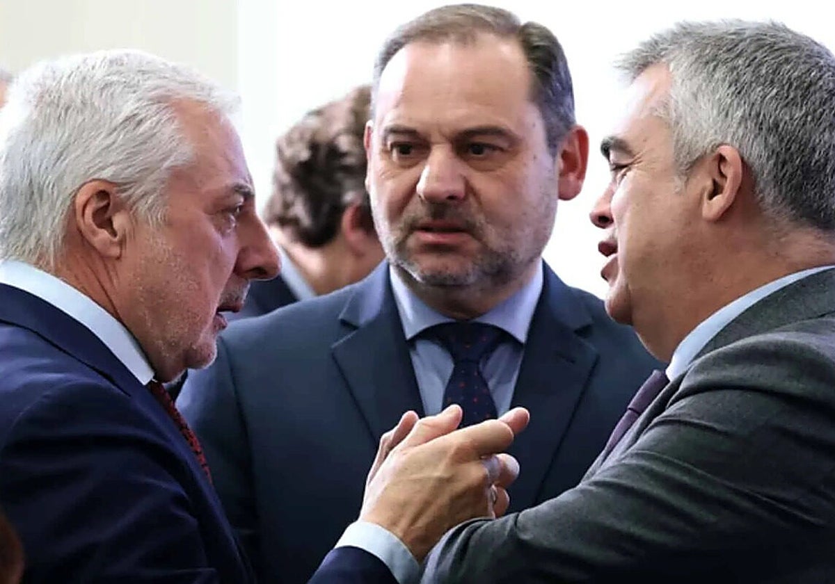 José Blanco, José Luis Ábalos y Santos Cerdán