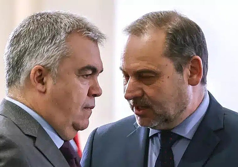 Santos Cerdán y José Luis Ábalos en una foto de archivo