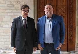 Illa y Junqueras duranet su reunión en febrero a puerta cerrada en el Palau de la Generalitat.