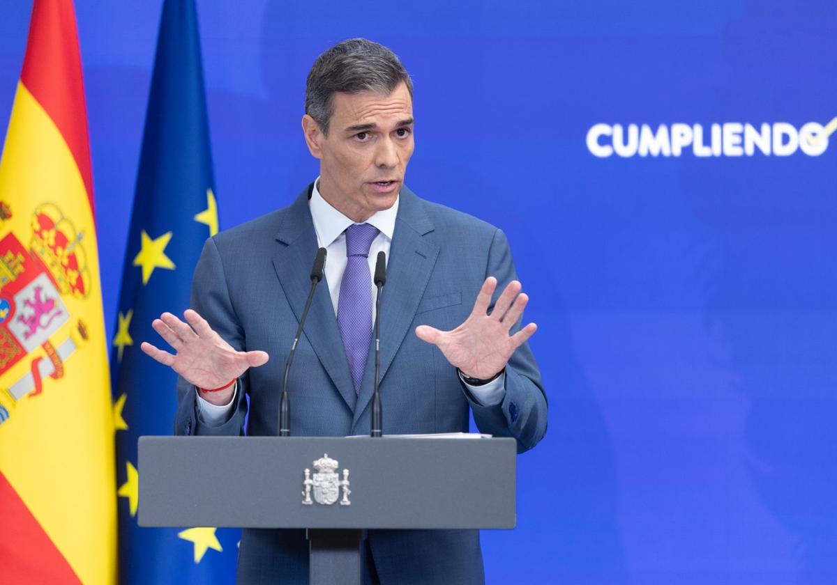 El presidente del Gobierno, Pedro Sánchez, el lunes, en La Moncloa.