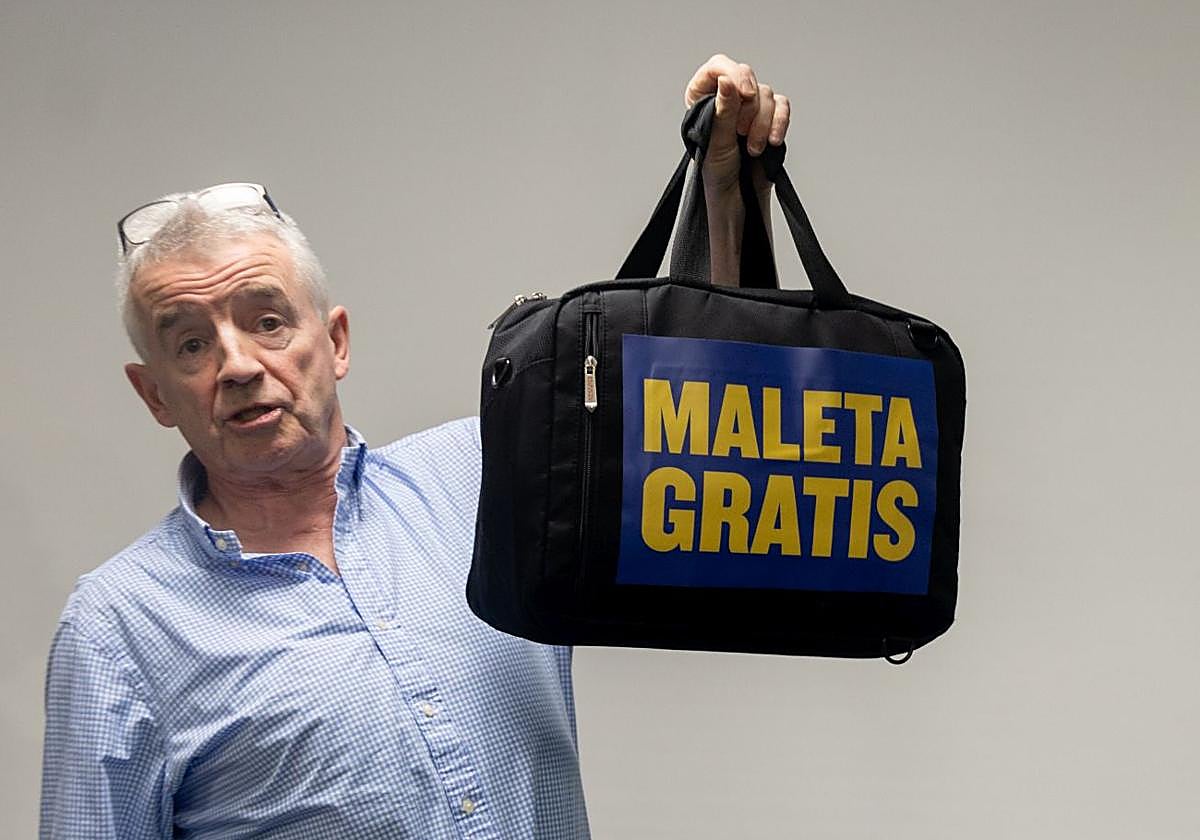 El consejero delegado de Ryanair, Michael O´Leary, durante una rueda de prensa de Ryanair en febrero