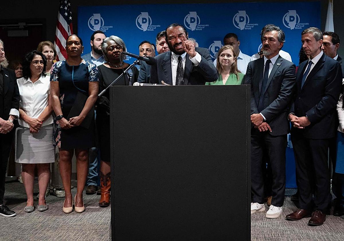 Muchos de los diputados demócratas 'fugados' de Texas han logrado cobijo en Illinois, donde ayer recibieron el apoyo de Al Green.