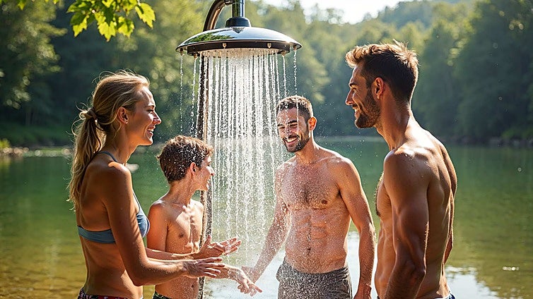 Analizamos la ducha portátil TRJZWA: perfecta para el camping o refrescarte en tu jardín