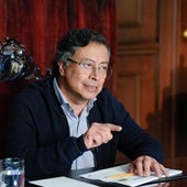 El presidente colombiano, Gustavo Petro, en una conferencia de prensa en Bogotá.