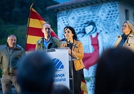 La líder de Aliança Catalana, Silvia Orriols, en un mitin