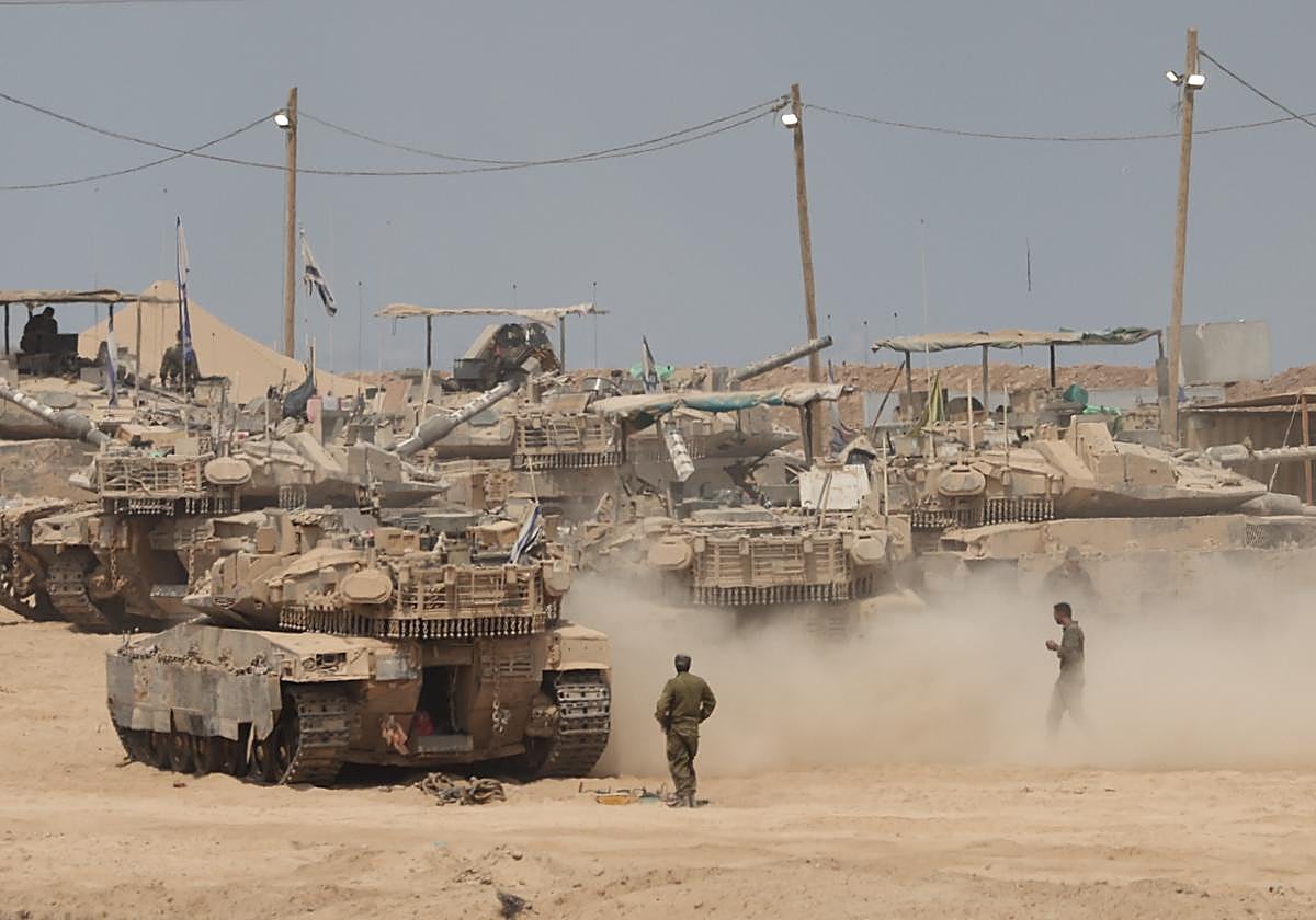 Ejercito de Israel en la frontera de Gaza.