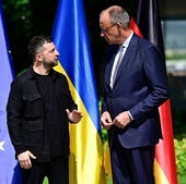 Friedrich Merz y Volodímir Zelenski, en su encuentro en Berlín.