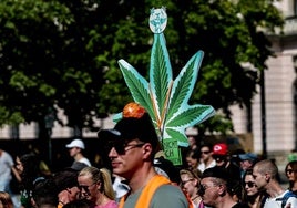 Una marcha a favor de la legalización de la marihuana.
