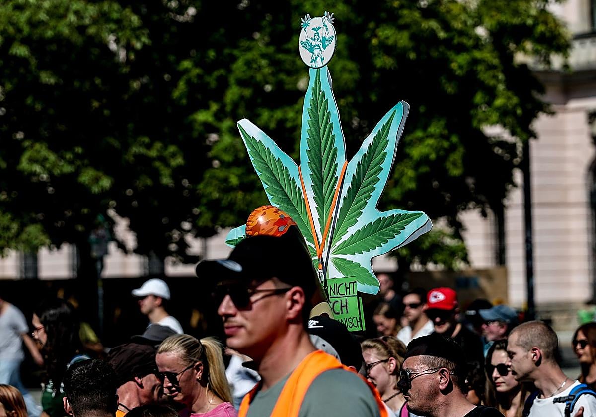 Una marcha a favor de la legalización de la marihuana.