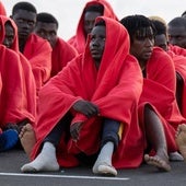Inmigrantes rescatados y trasladados a Puerto del Rosario (Fuerteventura) en abril.