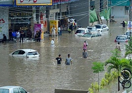 Inundaciones por las lluvias monzónicas en Pakistán.