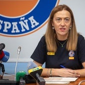 La directora general de Protección Civil y Emergencias, Virginia Barcones, informa a los medios del desarrollo del CECOD.