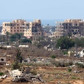 Imagen de Ciudad de Gaza desde la frontera israelí.