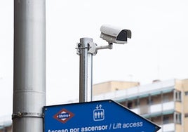 Una cámara de vigilancia en Madrid.