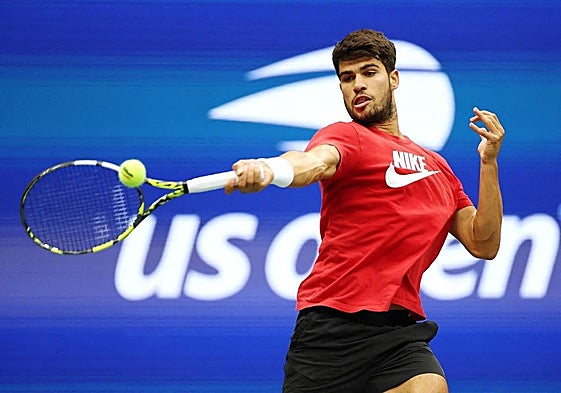 Carlos Alcaraz, preparando su participación en el US Open.