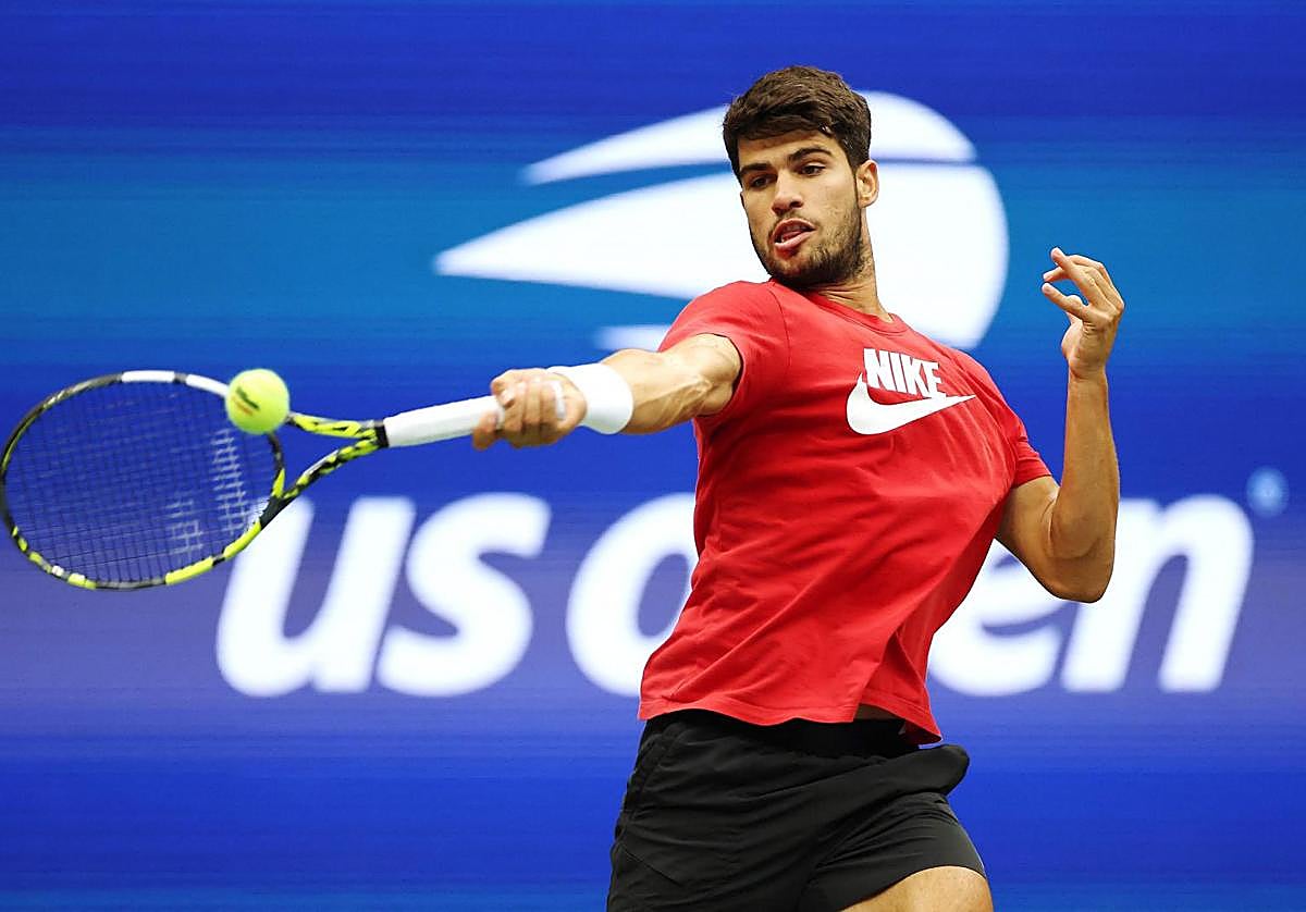 Carlos Alcaraz, preparando su participación en el US Open.
