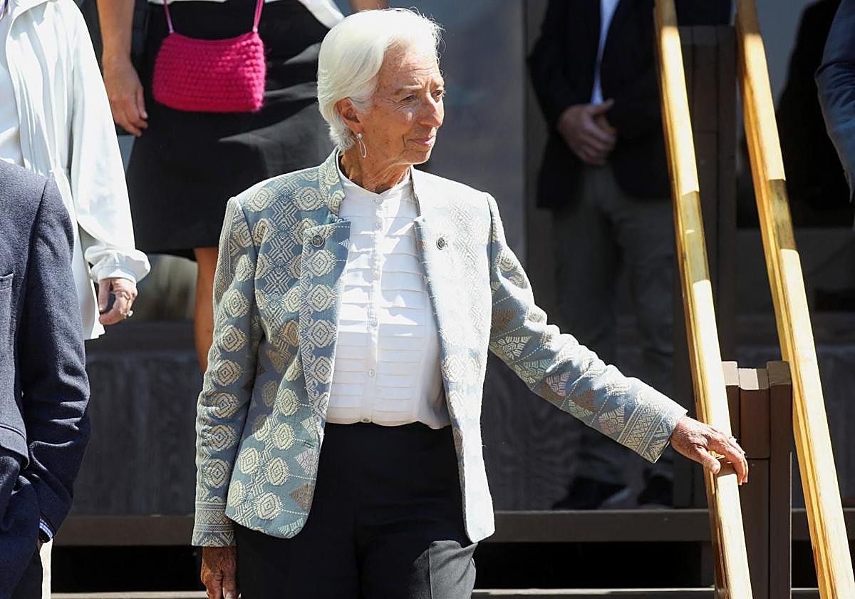 La presidenta del BCE, Christine Lagarde, en Jackson Hole.