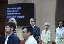 El portavoz del PSOE en el Congreso, Patxi López, durante la reunión este martes de la Diputación Permanente.