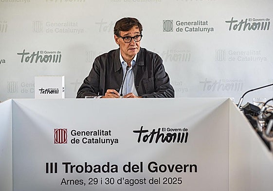El presidente de la Generalitat de Cataluña, Salvador Illa, este sábado, en Tarragona.