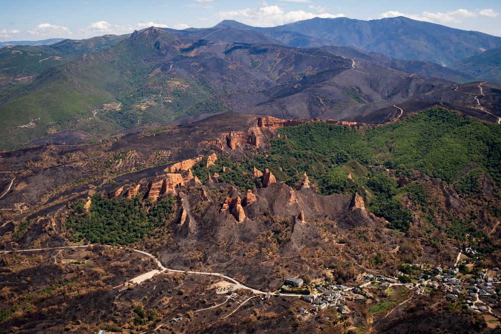 Las Médulas, El Bierzo, León. El espacio fue declarado Patrimonio de la Humanidad por la UNESCO en 1997.